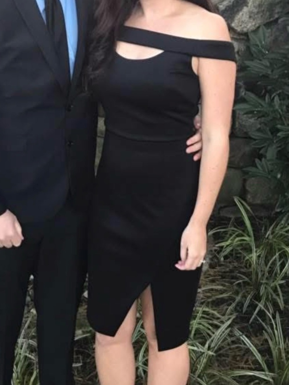 Guess Off Shoulder Black Cocktail Dress